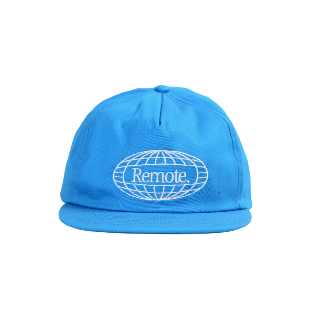 Blue cap with 'Remote.' logo on a white background